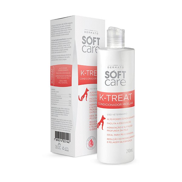 Condicionador Micelar Soft Care K-Treat para Cães e Gatos 290ml