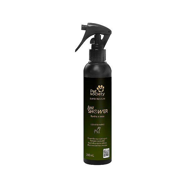 Banho a Seco Pet Society Fast Shower para Cães e Gatos 240 ml