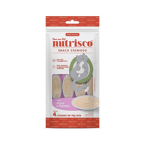 Snack Nutrisco Cremoso para Gatos Adultos Sabor Atum e Salmão 56g