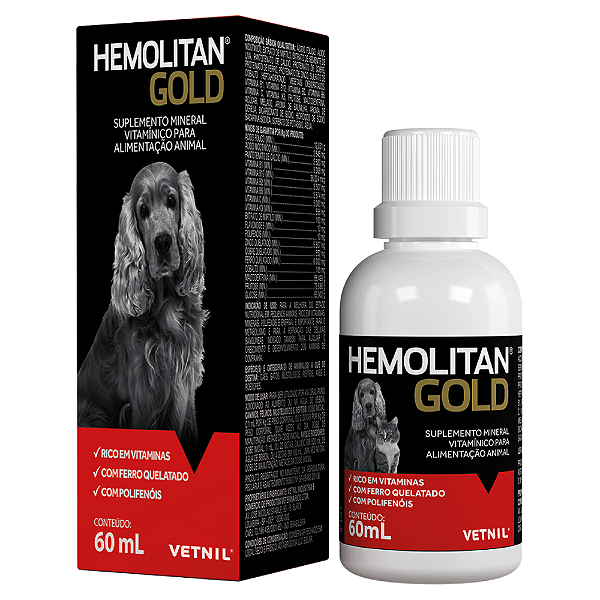 Suplemento Vetnil Hemolitan Gold 60ml