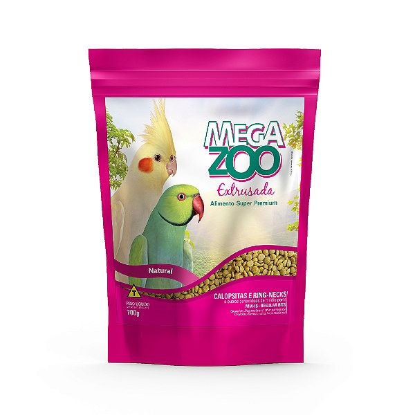 Ração Extrusada Megazoo Regular Bits para Calopsitas e Ring Necks 700g