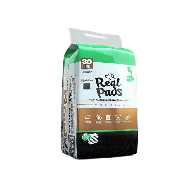 Tapete Higiênico Real Pads 60x60cm com 30 unidades