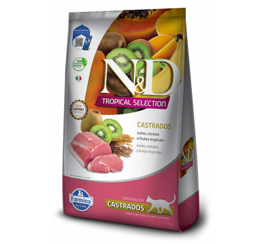 Ração Farmina N&D Tropical Selection Suíno para Gatos Adultos Castrados 1,5kg