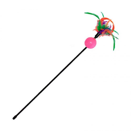 Brinquedo Gato Varinha com Pena e Bola