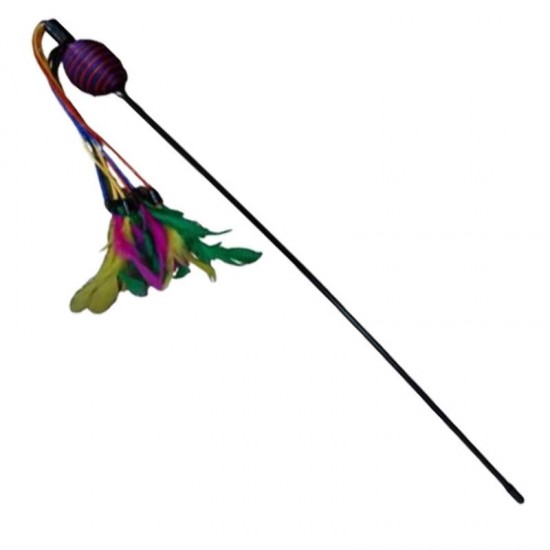 Brinquedo Gato Varinha Roll Penas