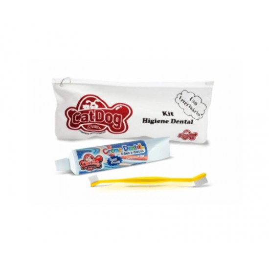 Conjunto de Higiene Bucal Pet com CREME 90G+ESCOVA+BOLSA
