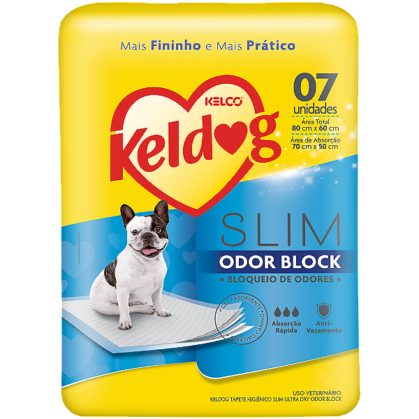 Tapete Higiênico Keldog Slim Odor Block para Cães 7 un.