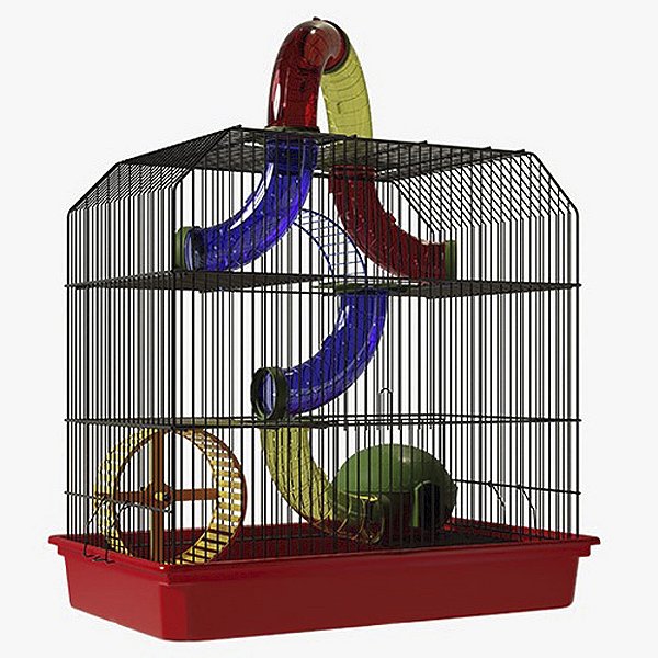 Gaiola Hamster Super Cubo Epoxi Preta