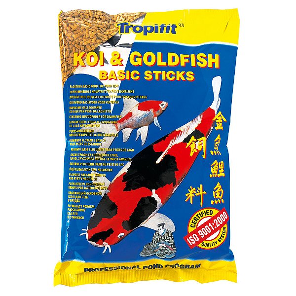 Ração Tropical Koi & Goldfish Basic Sticks Carpas Bag 90g