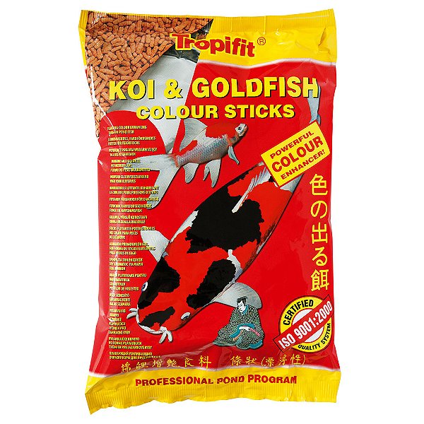 Ração Tropical Koi & Goldfish Colour Sticks Carpas Bag 90g