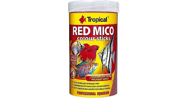 Alimento Tropical Red Mico Colour Sticks Pote 32g