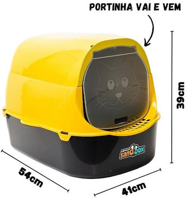 Caixa de Areia Banheiro Grande Sandbox Fechada para Gatos