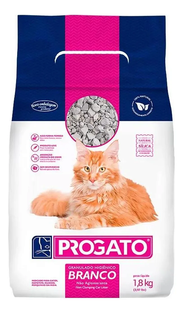 Granulado Higiênico ProGato Tradicional Branco 1,8kg