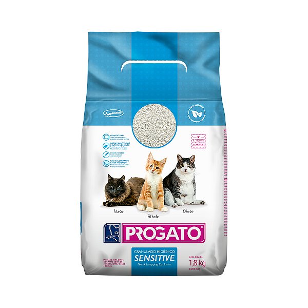 Areia Higiênica Progato para Gatos Sensitive 1,8 Kg
