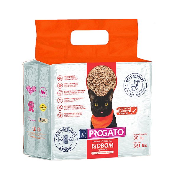 Granulado Higiênico Progato Biobom para Gatos 3kg
