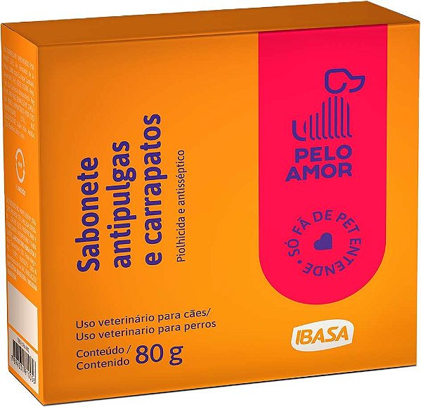 Sabonete Antipulgas Ibasa para Cães Pelo Amor 80g