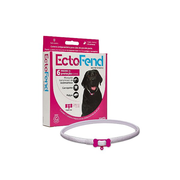 Coleira Antiparasitas EctoFend Zoetis Rosa para Cães Tam. G