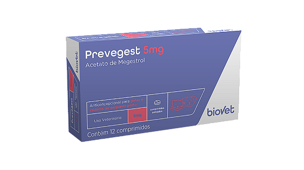 Prevegest 5mg Anticoncepcional Biovet 12 comprimidos