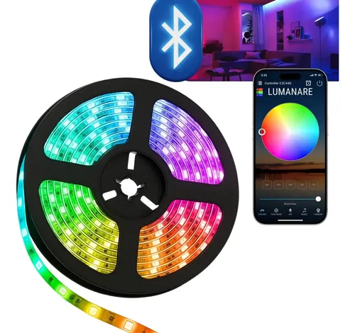 FITA LED RGB 30 LEDS IMPERMEAVEL COM CONTROLE REMOTO LUZ DECORATIVA