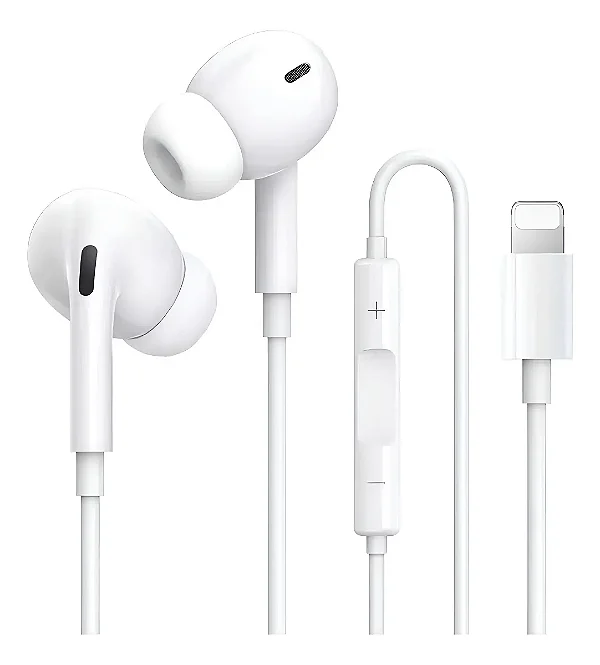 FONE DE OUVIDO COM FIO LIGHTNING