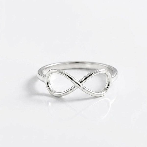 Anel Infinito Banho Ouro 18k e Prata