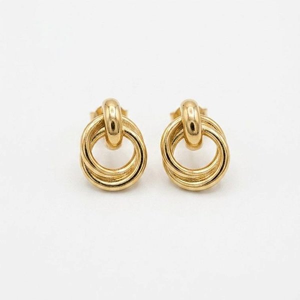 Brinco Argola Nó Banhado Ouro 18k e Prata