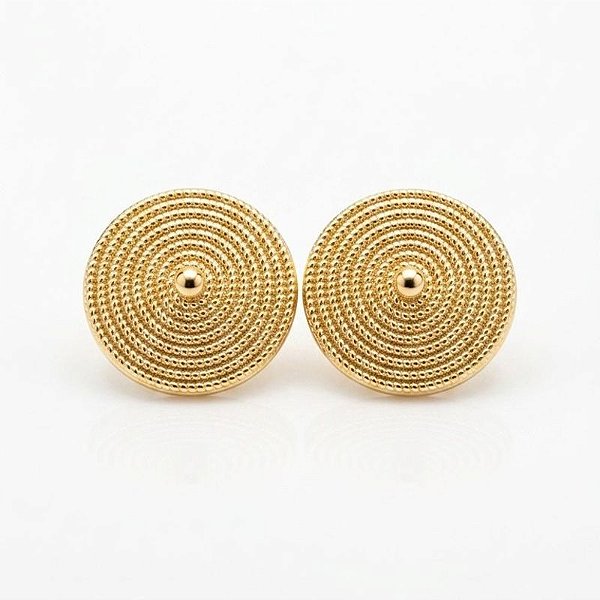 Brinco Redondo 2,5 cm Banho de Ouro 18k e Prata