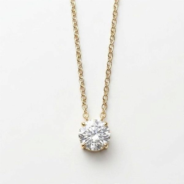 Colar Ponto de Luz  8mm Banho Ouro18k e Prata