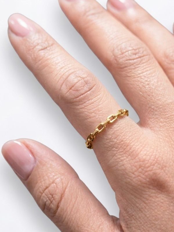 Anel de Corrente Banho Ouro 18k e Banho Prata 3cm
