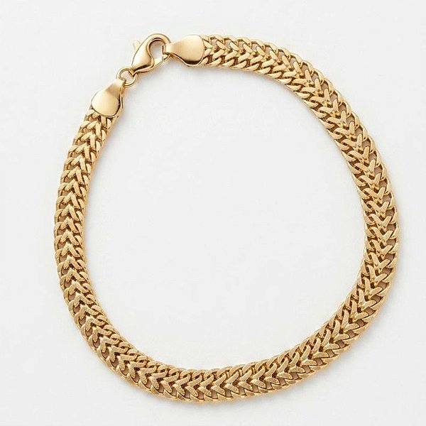 Pulseira Unissex Malha Grumet Lacraia  - Banho Ouro 18k