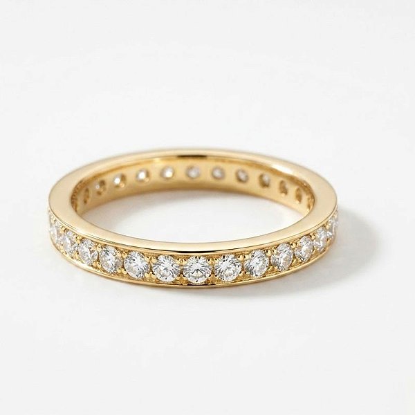 Anel Aparador com Microzirconia Banho Ouro 18k e Prata