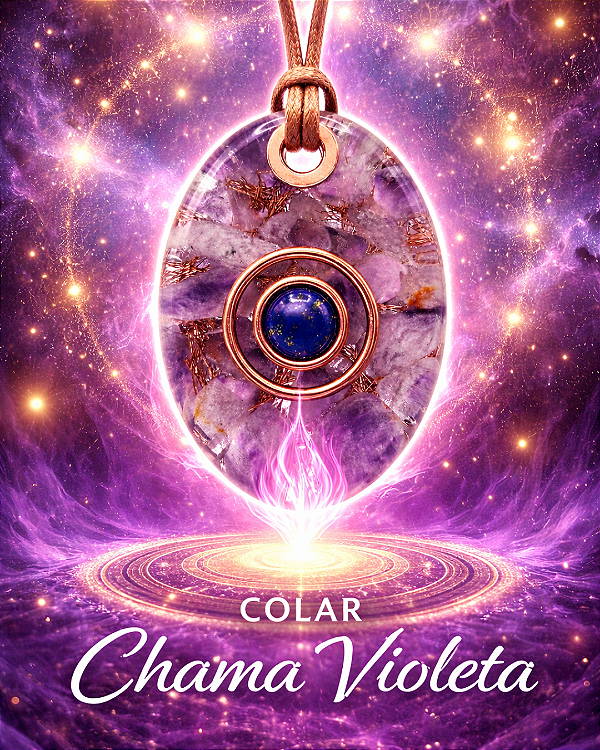 Colar Orgonite Chama Violeta