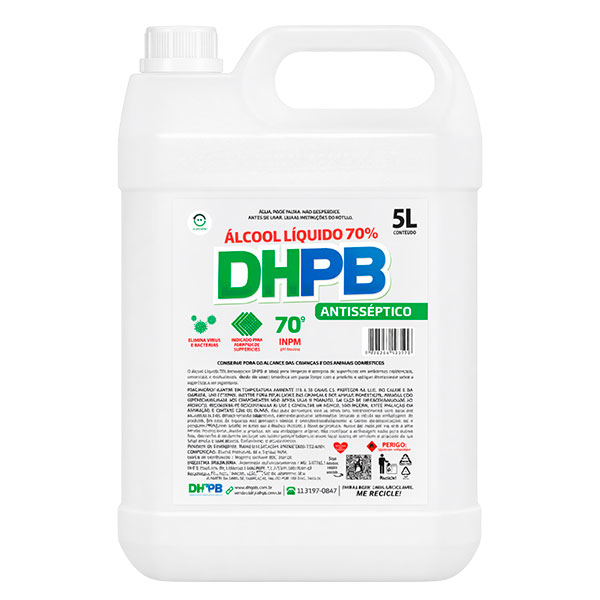 Álcool Líquido 70° INPM Antisséptico DHPB 5L