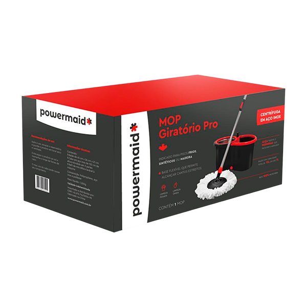 Balde e MOP Giratório Pro Powermaid 1un
