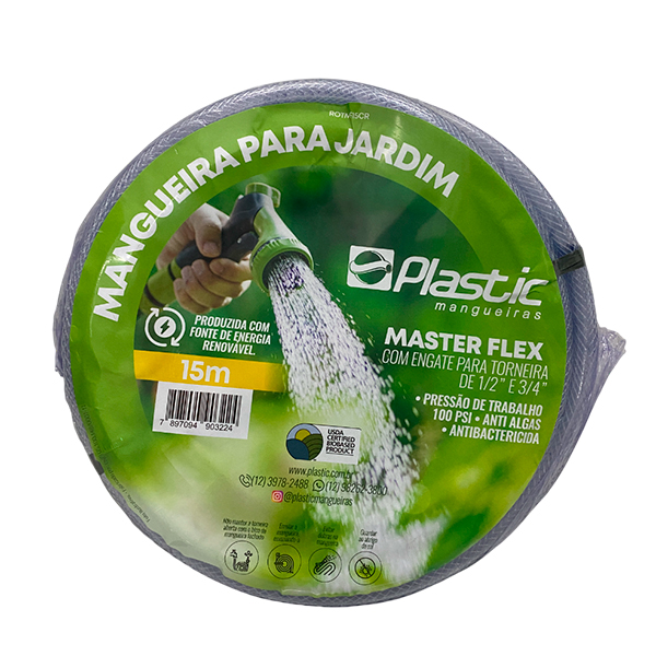 Mangueira Trançada Cristal Plastic 15m