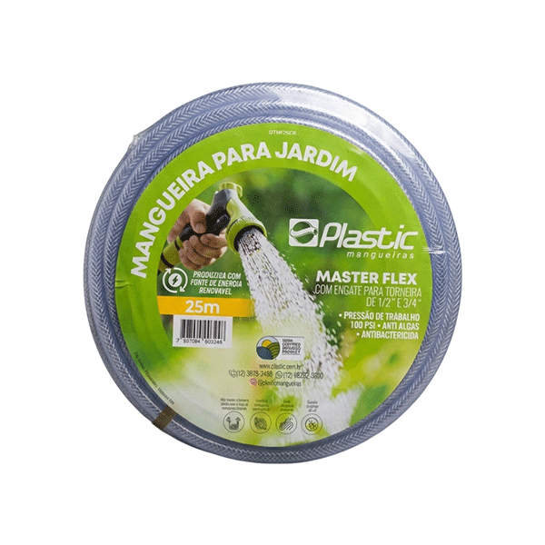 Mangueira Trançada Cristal Plastic 25m