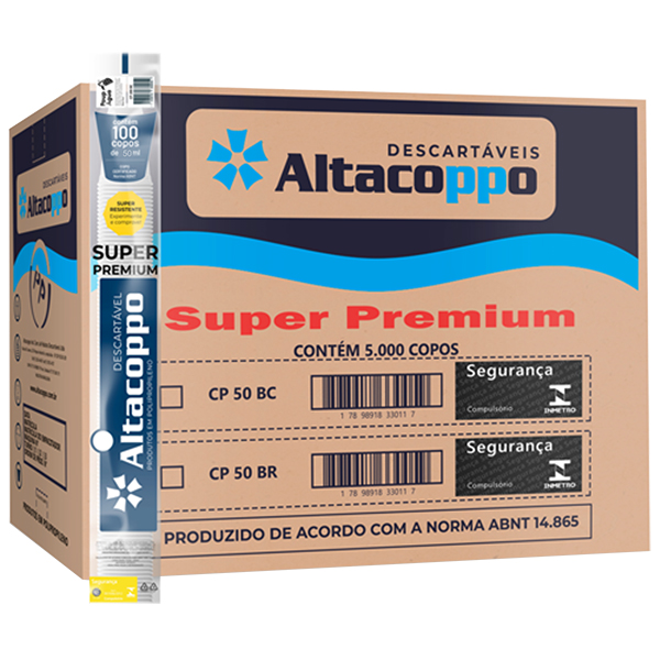 (CAIXA) Copo Descartavel Altacoppo 50ml Branco c/5.000un