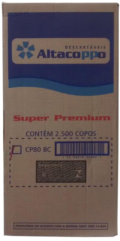 (CAIXA) Copo Descartavel Altacoppo 80ml Branco c/2.500un