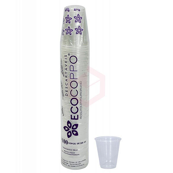 (PACOTE) Copo Descartavel Ecocoppo 200ml Branco c/100un