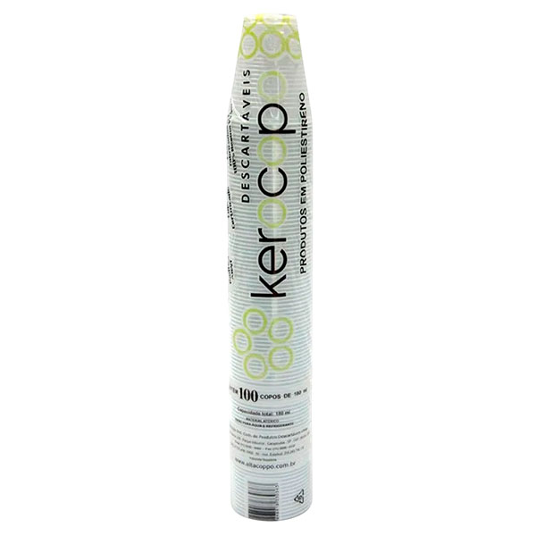 (PACOTE) Copo Descartavel Kerocopo 180ml Transparente c/100un