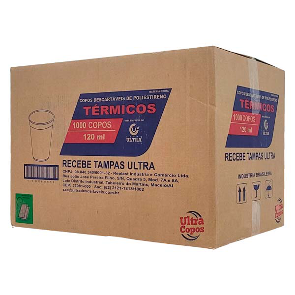 (CAIXA) Copo Térmico de Isopor Ultra 120ml c/1.000un