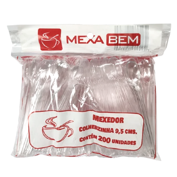 Mexedor Plástico p/ Café Colherzinha 9,5cm Mexa Bem c/200un
