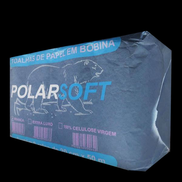 Papel Toalha BOBINA Branca 20cm x 50m Polar Panda c/8 rolos