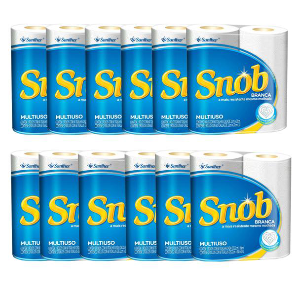 (FARDO) Papel Toalha Cozinha Snob Branca c/12x2 rolos