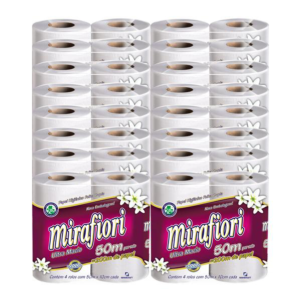 (FARDO) Papel Higiênico Folha Dupla Mirafiori 16x4 de 50m