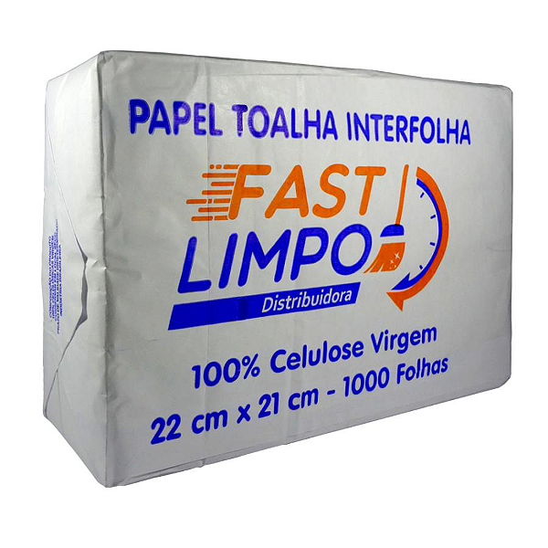 Papel Interfolhas 2D 100% CEL Fastlimpo 1.000 folhas
