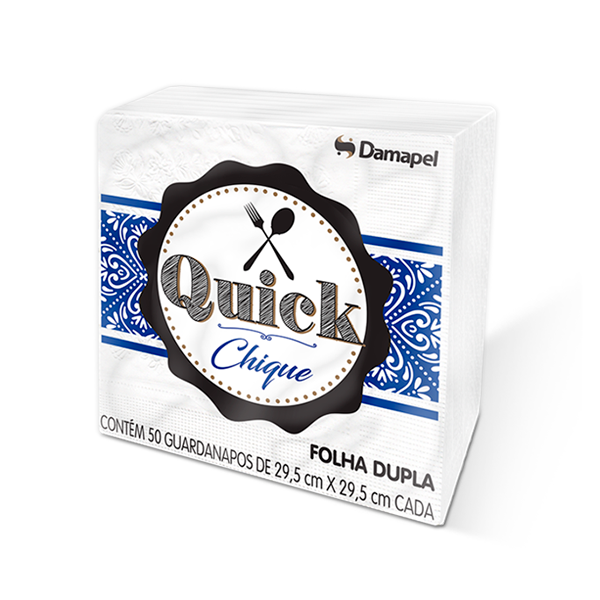 (PACOTE) Papel Guardanapo Folha Dupla Grande Quick Chique 50un