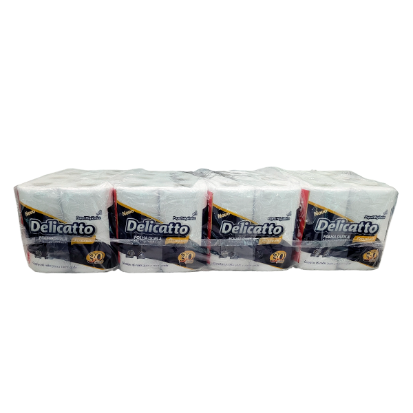 (FARDO) Papel Higiênico Delicatto Premium Folha Dupla 4x16 de 30m