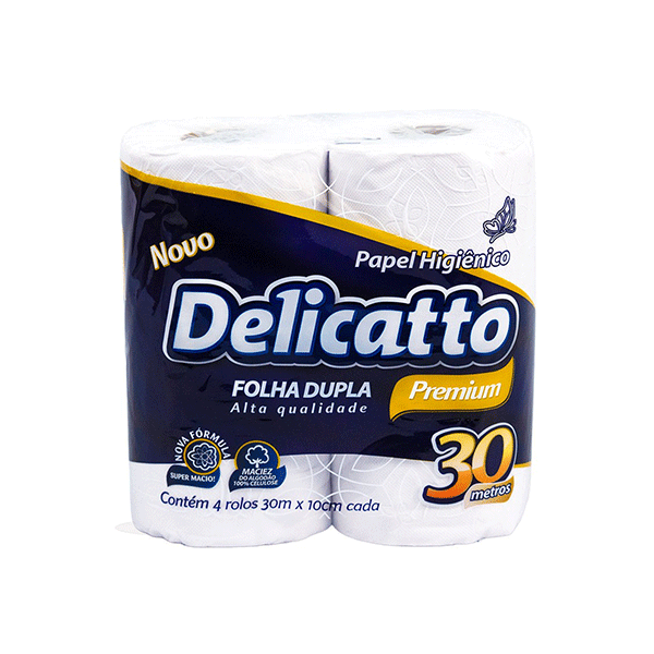 (PACOTE) Papel Higiênico Delicatto Premium Folha Dupla c/4 de 30m