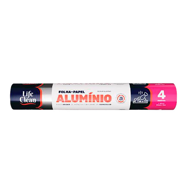 Papel Alumínio 30cmx4m LifeClean 1 Rolo